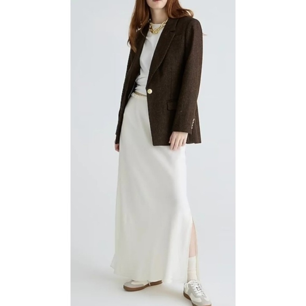 J.Crew Willa Blazer Brown Herringbone Size 10T Wool Jacket
